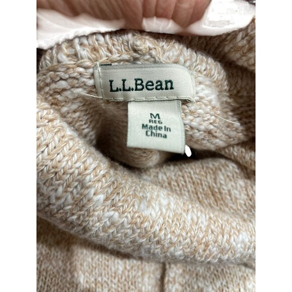 L.L.Bean Womens Medium Beige Cowl Neck Ragg Longer Sweater - Picture 4 of 8